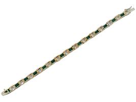 VINTAGE GILT SILVER CUBIC ZIRCONIA LINK BRACELET