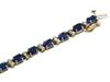 VINTAGE 10K GOLD BLUE TOPAZ DIAMOND TENNIS BRACELET PIC-5