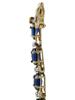 VINTAGE 10K GOLD BLUE TOPAZ DIAMOND TENNIS BRACELET PIC-3