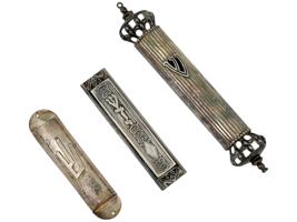 - 2 SET OF 3 STERLING SILVER MEZUZAH