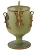 RUSSIAN GILT SILVER CARVED JADEITE CUP GEMSTONE SWANS PIC-1