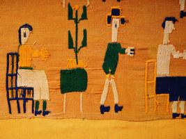 RARE 1950S WESTERN VERNACULAR AMERICANA EMBROIDERY