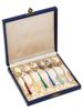 ANTIQUE EGON LAURIDSEN GILT SILVER ENAMEL SPOONS PIC-0