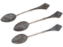 RUSSIAN SOVIET ERA SILVER NIELLO TEA SPOONS SET