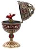 AMERICAN BILTMORE MUSIC BOX EGG W RED CARDINAL BIRD PIC-4