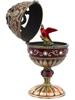 AMERICAN BILTMORE MUSIC BOX EGG W RED CARDINAL BIRD PIC-0