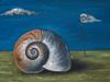 ATTRIBUTED TO GERTRUDE ABERCROMBIE SHELL OIL PAINTING PIC-1