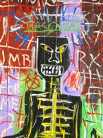 ATTR TO JEAN MICHEL BASQUIAT AMERICAN OIL PAINTING