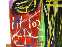 ATTR TO JEAN MICHEL BASQUIAT AMERICAN OIL PAINTING