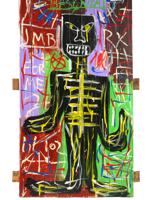 ATTR TO JEAN MICHEL BASQUIAT AMERICAN OIL PAINTING