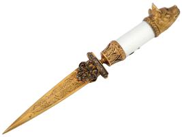 RUSSIAN GILT SILVER ENAMEL GEMSTONE LETTER OPENER