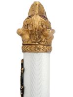 RUSSIAN GILT SILVER ENAMEL GEMSTONE LETTER OPENER