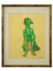 CONTEMPORARY CHINESE ZHOU CHUNYA PAINTING W GREEN DOG PIC-0