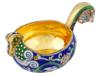 RUSSIAN GILT SILVER CLOISONNE ENAMEL KOVSH LADLE PIC-1