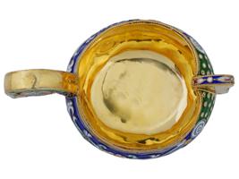 RUSSIAN GILT SILVER CLOISONNE ENAMEL KOVSH LADLE