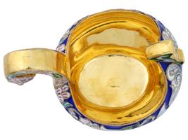 RUSSIAN GILT SILVER CLOISONNE ENAMEL KOVSH LADLE