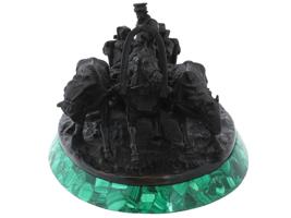 GRACHEV BROTHERS TROIKA BRONZE STATUE MALACHITE STAND