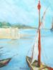 ATTR TO JOZEF PANKIEWICZ POLISH SEASCAPE OIL PAINTING PIC-1