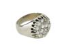 VINTAGE 18K WHITE GOLD DIAMOND CLUSTER RING PIC-2