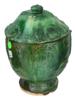 ANTIQUE CHINESE YUAN DYNASTY GLAZED LIDDED LOTUS JAR PIC-3