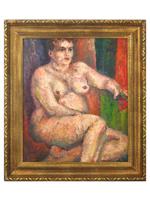 AUSTRIAN NUDE FEMALE PAINTING BY GUSTAV HESSING