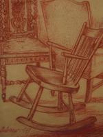 RUSSIAN DRAWING CHAIRS BY ALEXANDRE JACOVLEFF SIGNED