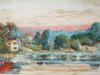 MID CENTURY AMERICAN JANE PETERSON LANDSCAPE PAINTING PIC-1