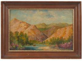 AMERICAN LANDSCAPE PAINTING BY JOSEPH HENRY SHARP