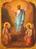 ANTIQUE RUSSIAN ORTHODOX RESURRECTION ICON FRAMED PIC-1