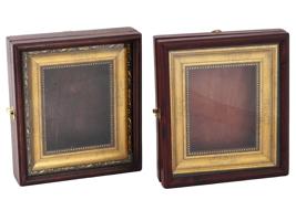 PAIR OF ANTIQUE RUSSIAN ICON KIOTS WITH FRAMES