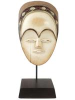 CENTRAL AFRICAN GABON VUVI PEOPLE WHITE FACE MASK