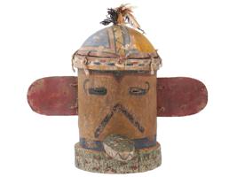 NATIVE AMERICAN HOPI KATSINA CEREMONIAL HELMET MASK