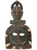 AFRICAN NIGERIA EKET PEOPLE DOUBLE FACED WOODEN MASK PIC-0