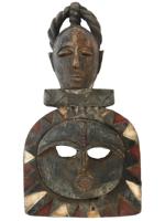 AFRICAN NIGERIA EKET PEOPLE DOUBLE FACED WOODEN MASK