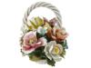 VINTAGE ITALIAN CAPODIMONTE PORCELAIN FLOWER BASKET PIC-2