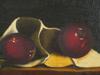 VINTAGE OIL STILL LIFE PAINTING WITH APPLES SIGNED PIC-1