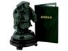 LARGE JAPANESE HAND CARVED JADE GOD FIGURE WITH COA PIC-0