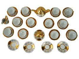 GERMAN BAVARIAN GILT PORCELAIN TEA SET FOR 12 PERSONS