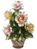 ITALIAN CAPODIMONTE PORCELAIN BASKET WITH FLOWERS PIC-0