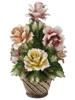 ITALIAN CAPODIMONTE PORCELAIN BASKET WITH FLOWERS PIC-1