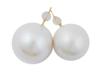 18K GOLD AND 15MM SOUTH SEA PEARL STUD EARRINGS PIC-2