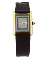 VINTAGE CARTIER TANK SOLO 925 SILVER WRIST WATCH