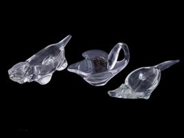 GROUP OF ANIMAL CUT GLASS SCULPTURAL CANDY DISH