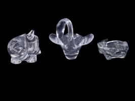 GROUP OF ANIMAL CUT GLASS SCULPTURAL CANDY DISH