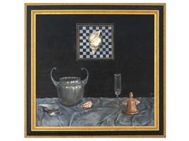 VINTAGE OIL ON CANVAS STILL LIFE PAINTING 1994