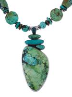 AMY KAHN RUSSEL AGATE TURQUOISE SILVER NECKLACE