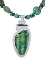 AMY KAHN RUSSEL AGATE TURQUOISE SILVER NECKLACE