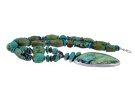 AMY KAHN RUSSEL AGATE TURQUOISE SILVER NECKLACE