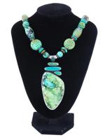 AMY KAHN RUSSEL AGATE TURQUOISE SILVER NECKLACE