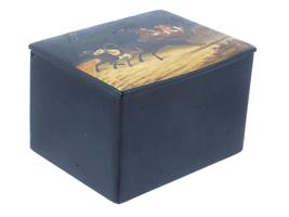 RUSSIAN VISHNYAKOV LACQUER TRINKET BOX LATE 19TH C